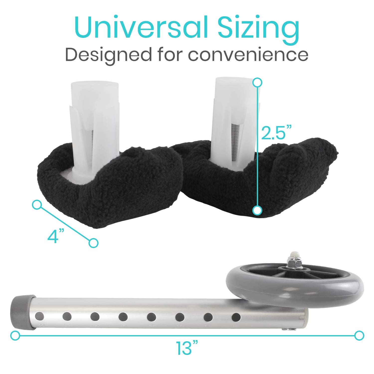 Vive Walker Wheels and Ski Glides Replacement Feet Accessories