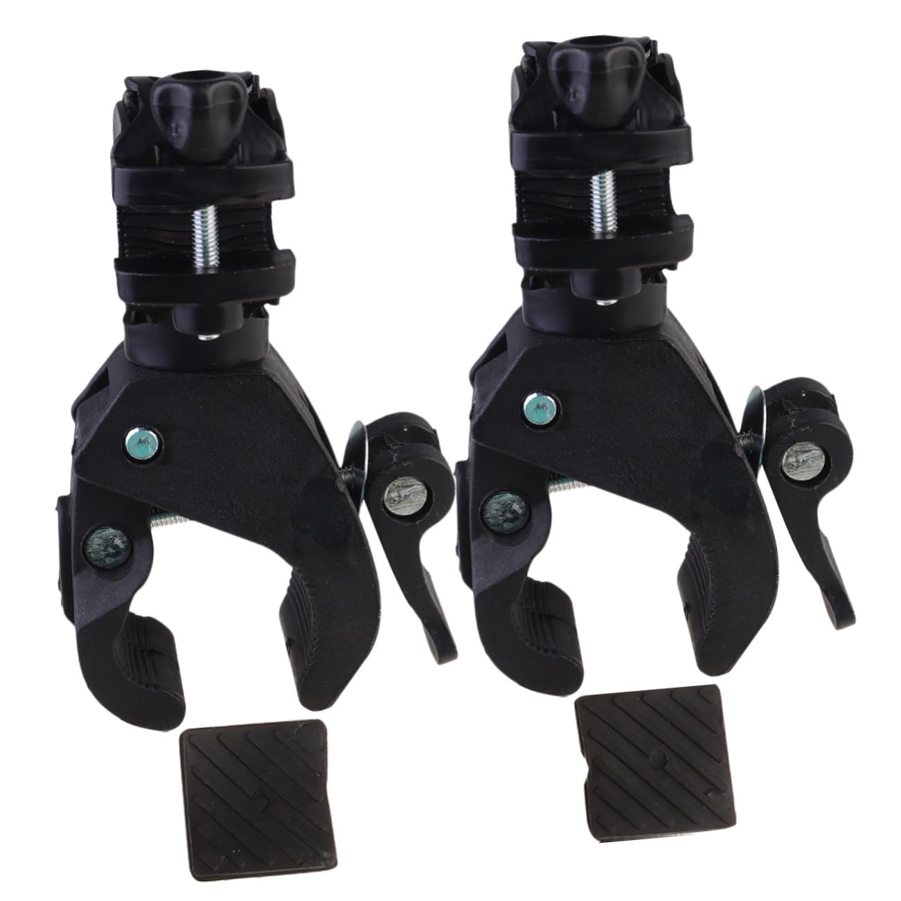 Mikikit 2pcs Bike Light Holder Rotatable Headlight Bracket Lamp Rack for Easy Mounting Road Bikes Motorcycles Lightweight Durable Plastic Accessory Black