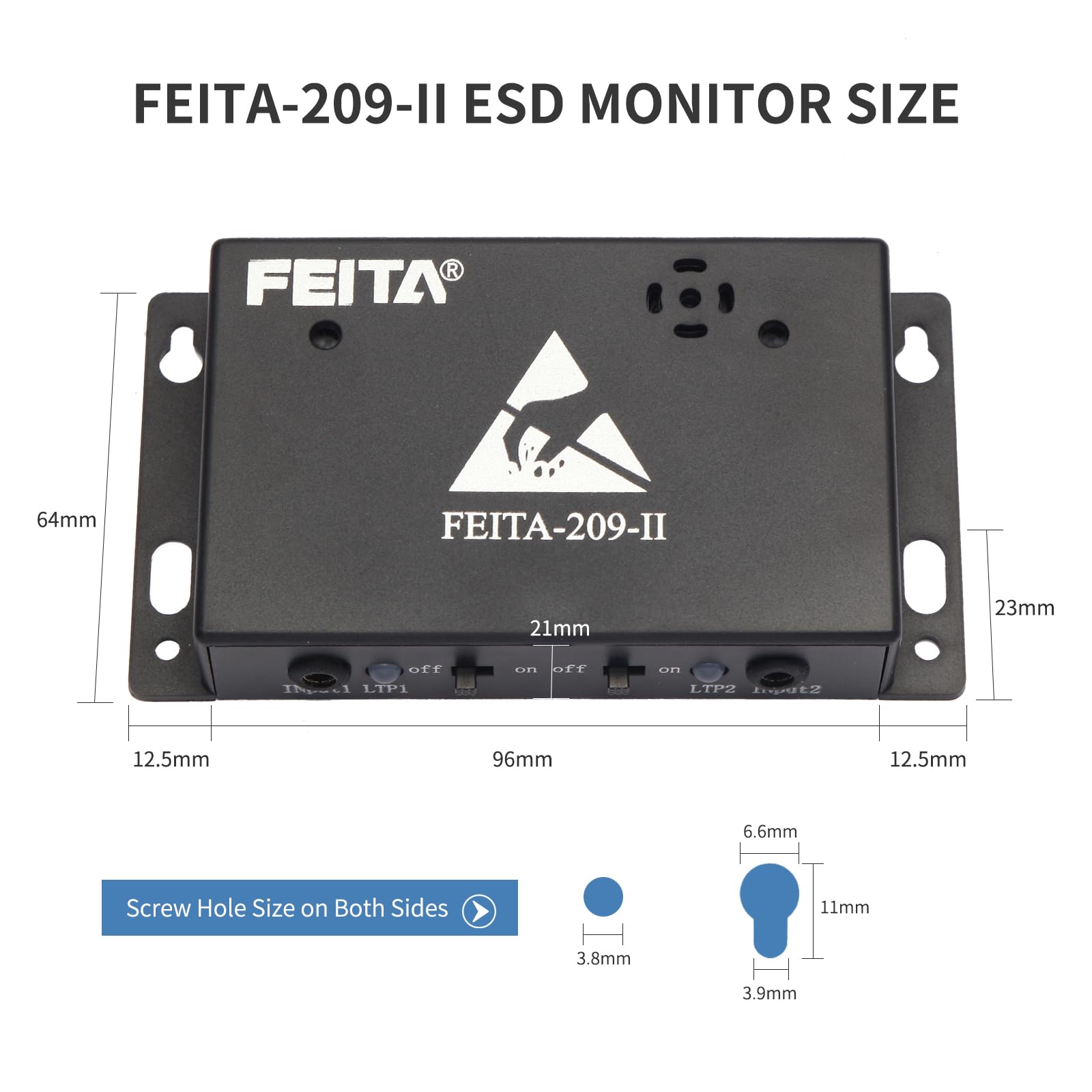 FEITA 209-II - Correa de muñeca antiestática para monitor en línea, doble ESD, probador de correa de muñeca en línea, monitoreo antiestático, alarma, puesta a tierra, instrumento de estado de trabajo
