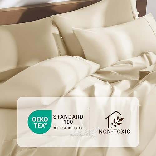 Miniatura 3 de Shilucheng Juego de sábanas de 100 % algodón tamaño Queen, 1500 hilos, sábanas de lujo de algodón egipcio, sábanas de calidad de hotel de 5