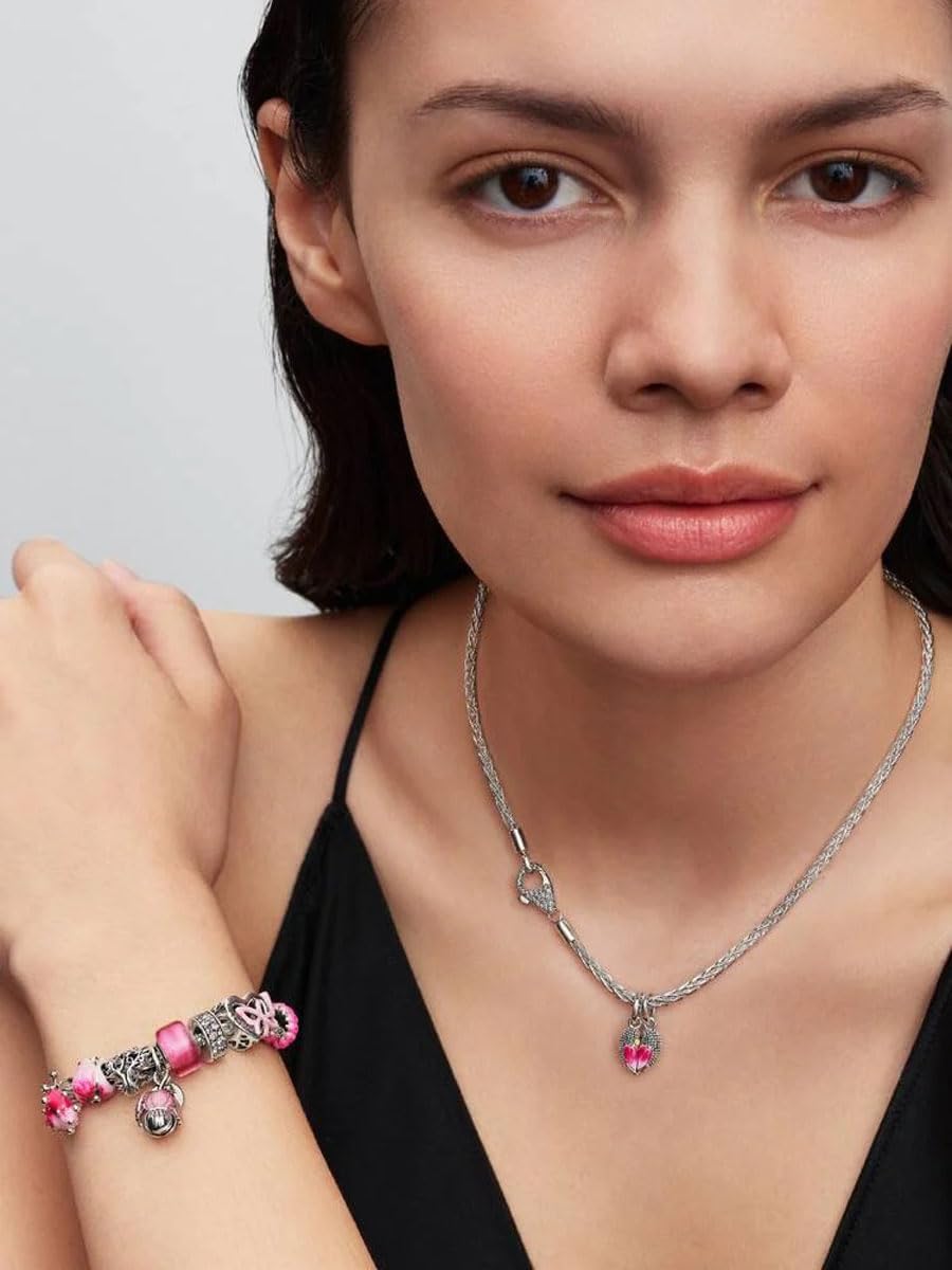 PANDORA Damenarmband Silber Fuchsschwanz mit Pavé-Verschluss 594462C01