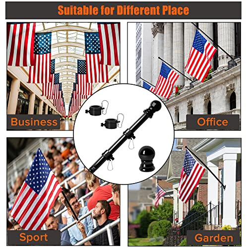 Rsotc FLAG-01 Poles For Outside House 6Ft Stainless Steel Metal Black Flag Pole Kit Tangle Free Residential Heavy Duty thumb #6