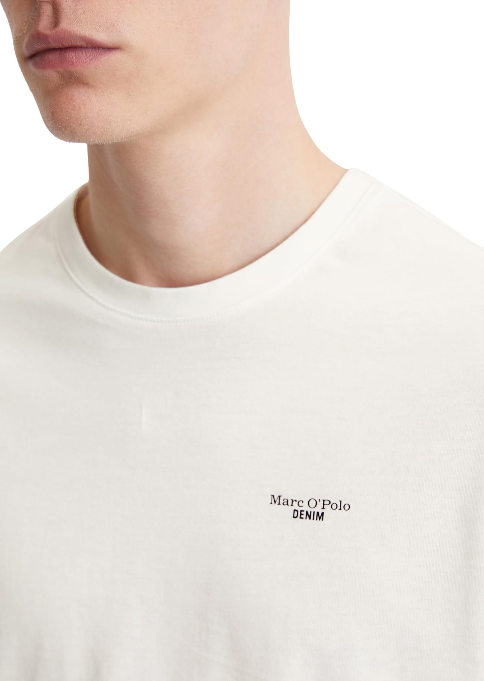 Marc O'Polo Denim Herren T-Shirt aus Bio-Baumwolle Regular Fit, Weiß (Egg White), S – Ansicht 2