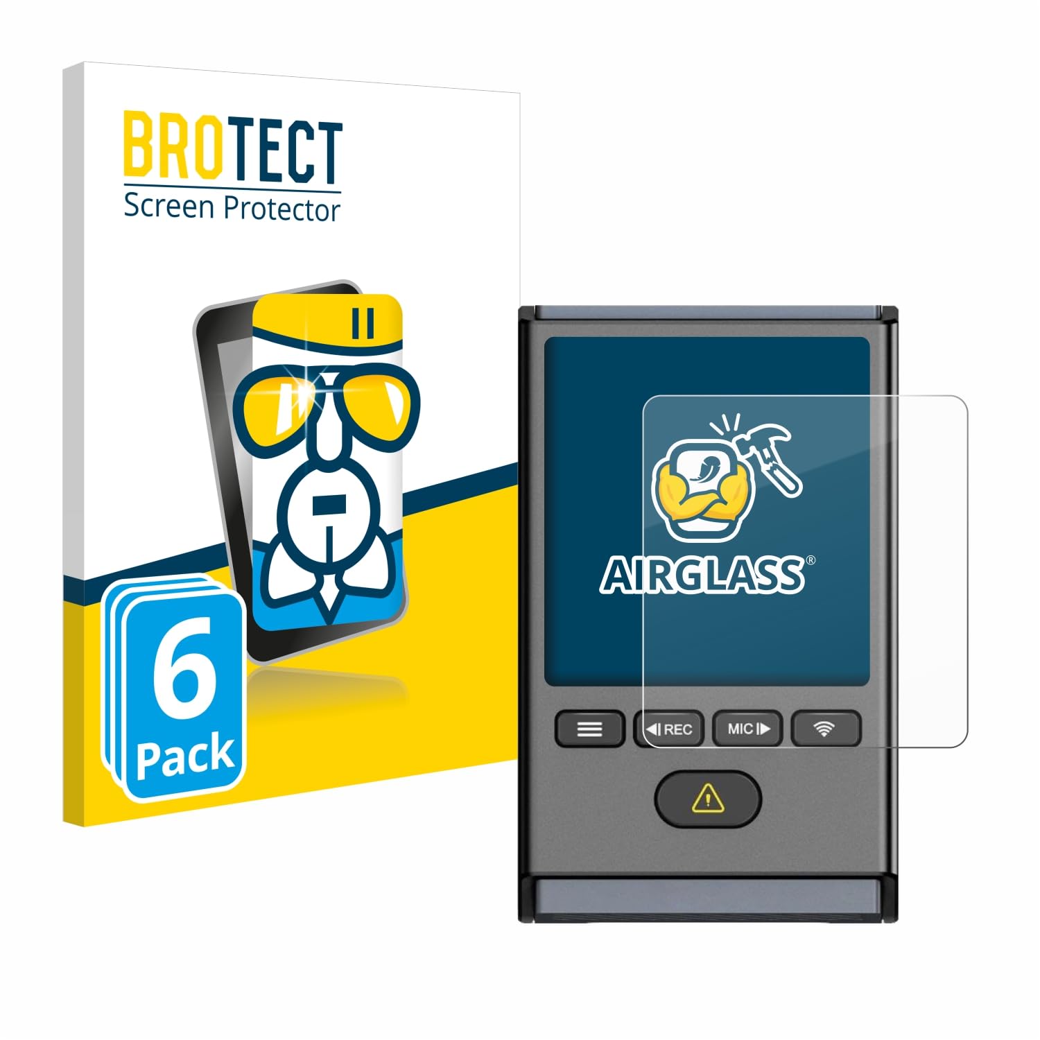 brotect Glass Screen Protector Film Compatible with VIOFO A119 Mini 2 (6 Pack) - Glass-Foil 9H Protection [Scratch Resistant, High Clarity]