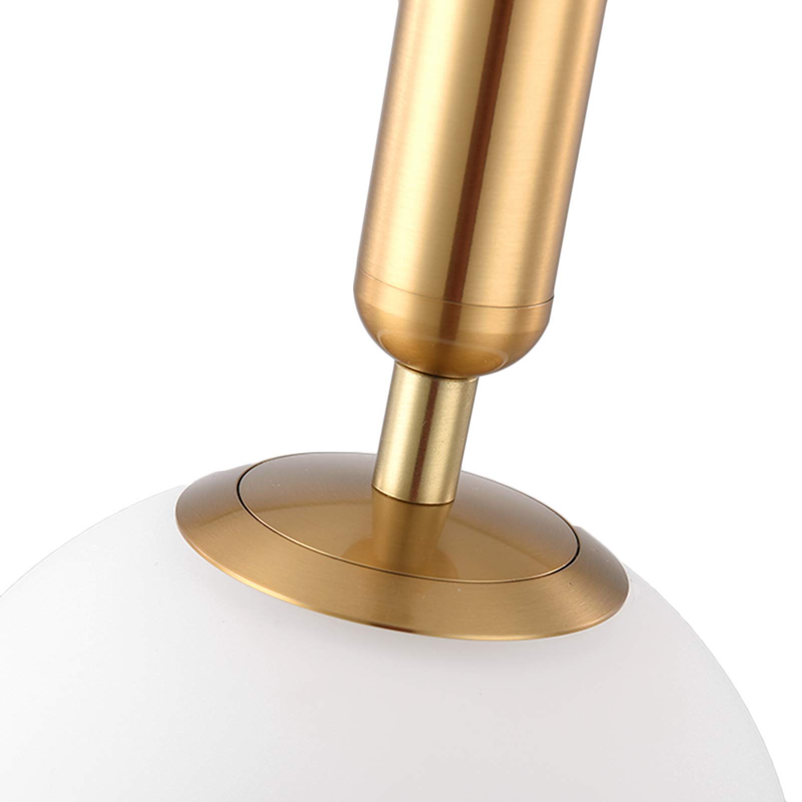 Globo in vetro bianco da 150 mm e metallo dorato Applique da parete Lampada da parete a goccia per comodino (Vetro bianco e metallo dorato) (Vetro Bianco + Metallo Dorato, 1 Pezzo)