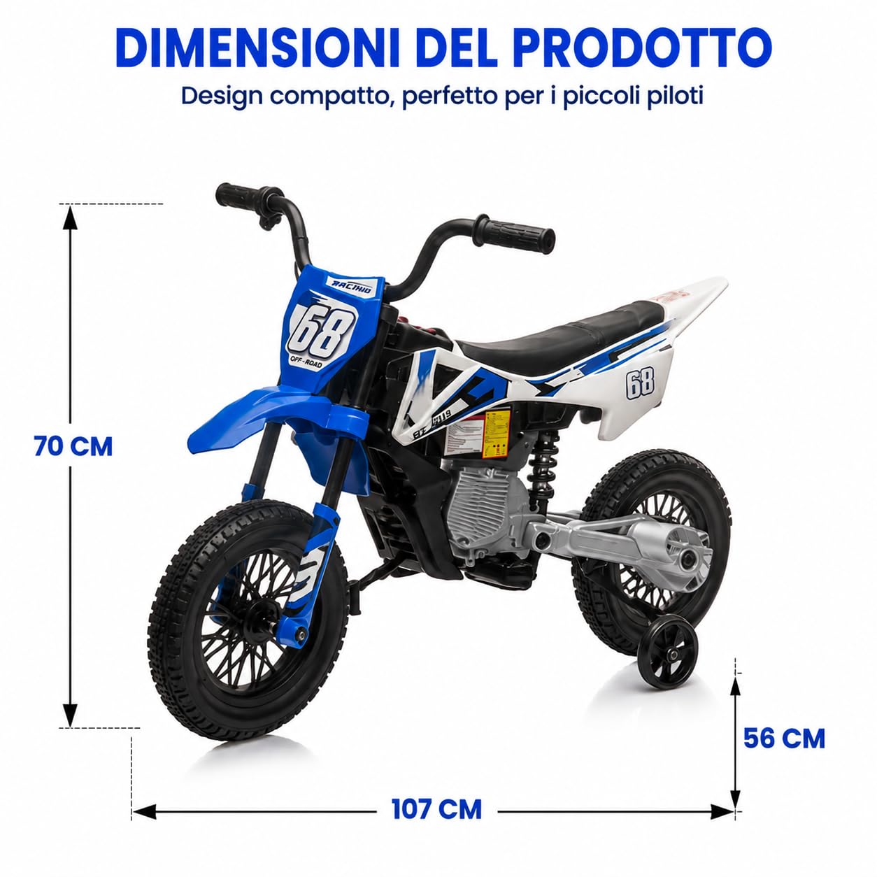 Garvee Moto Elettrica per Bambini 12V, Motocicletta Elettrica, Moto Cross