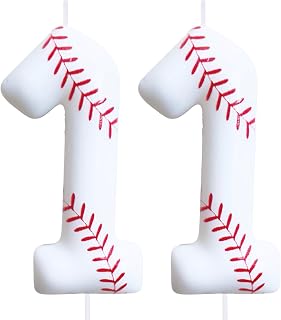 Baseball Birthday Number Candles for Cake White Number 11 Candle Baseball Cake Topper for Party Anniversary Decorations