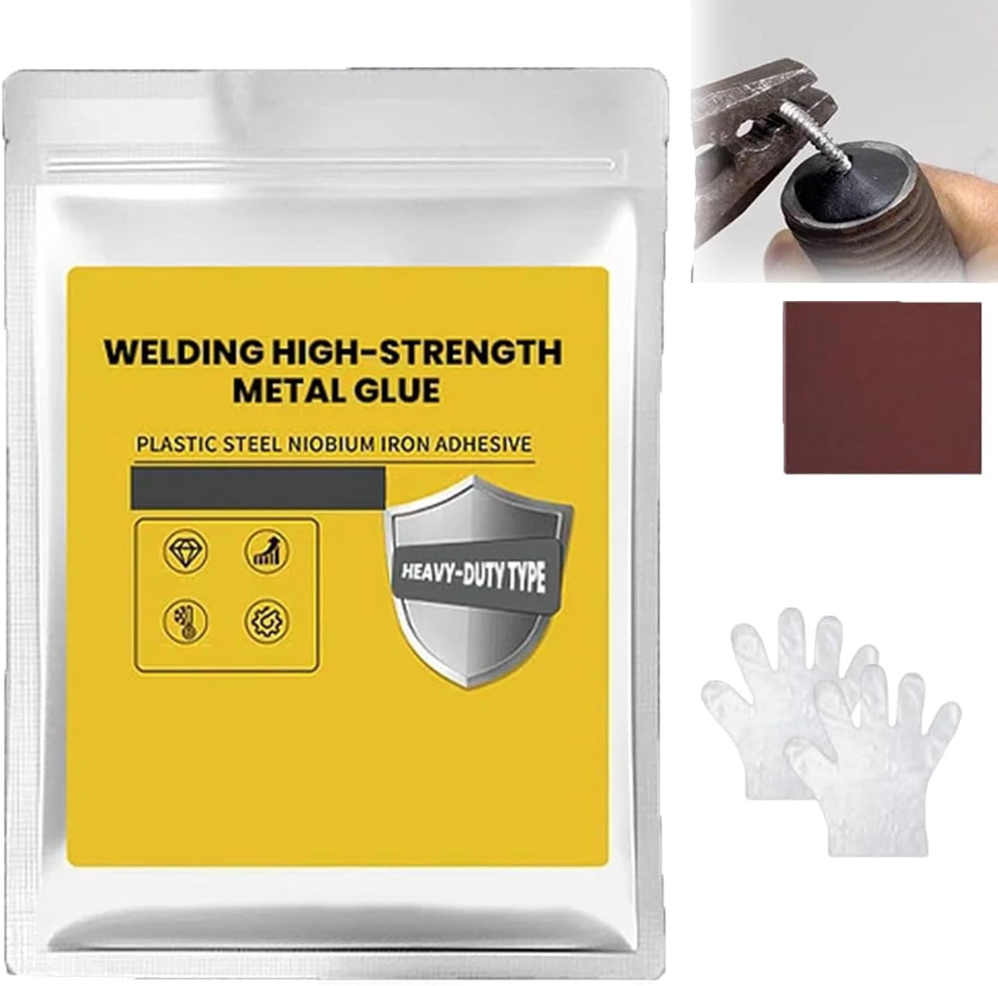 Welding High-Strength Metal Glue, High-Temperature Heat Resistant Epoxy Glue for Welding Steel, Aluminum (Grey)