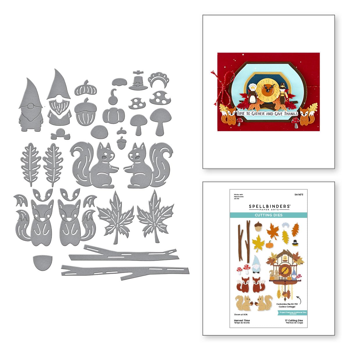 Matrices de découpe Harvest Time Cuckoo Cottage pochoir scrapbooking gaufrage