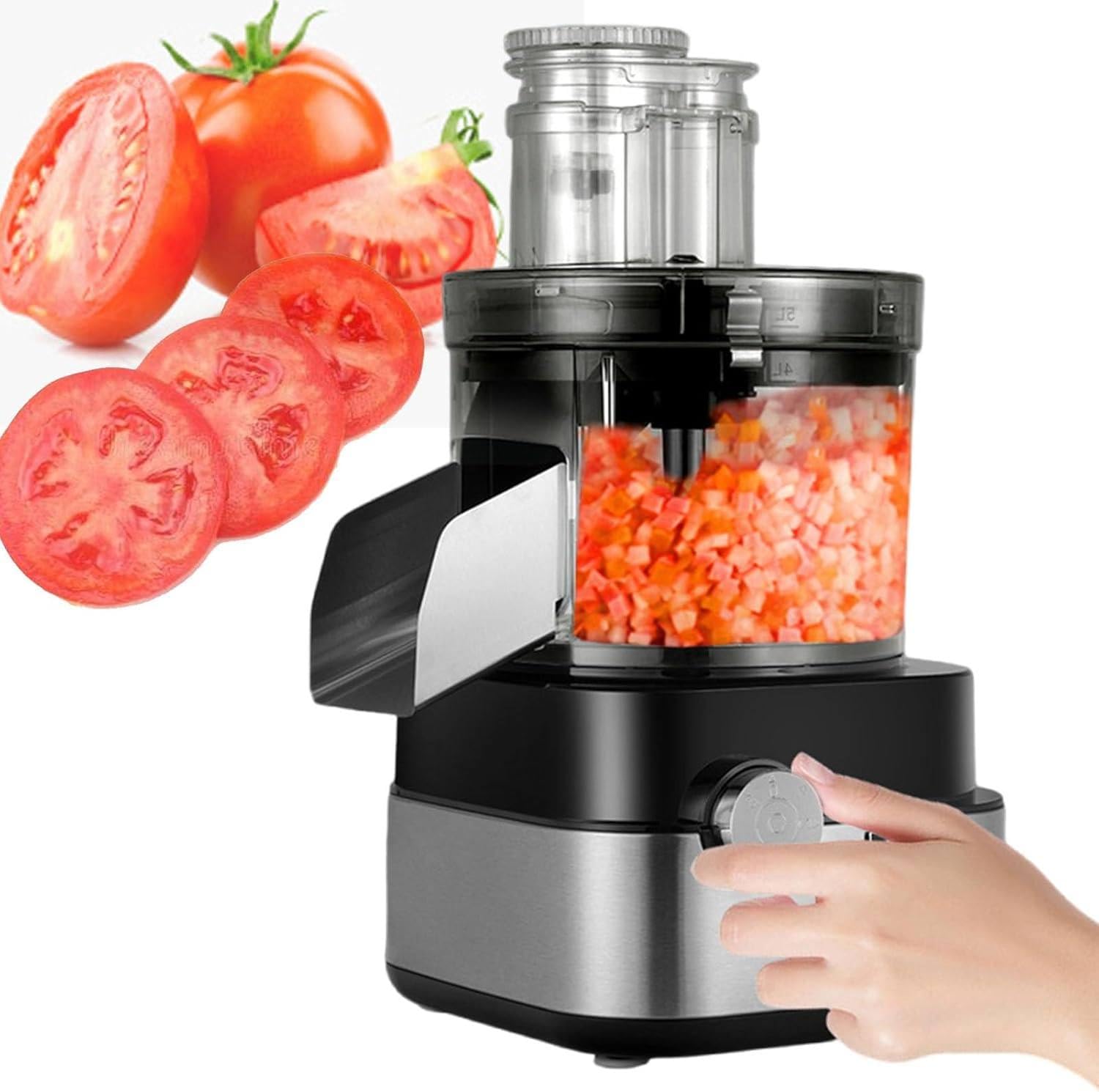 Robot kuchenny 600 W, 5-litrowa maszyna do krojenia warzyw i owoców, wielofunkcyjny blender do mielenia mięsa, do kuchni/jedzenia dla niemowląt/cebuli
