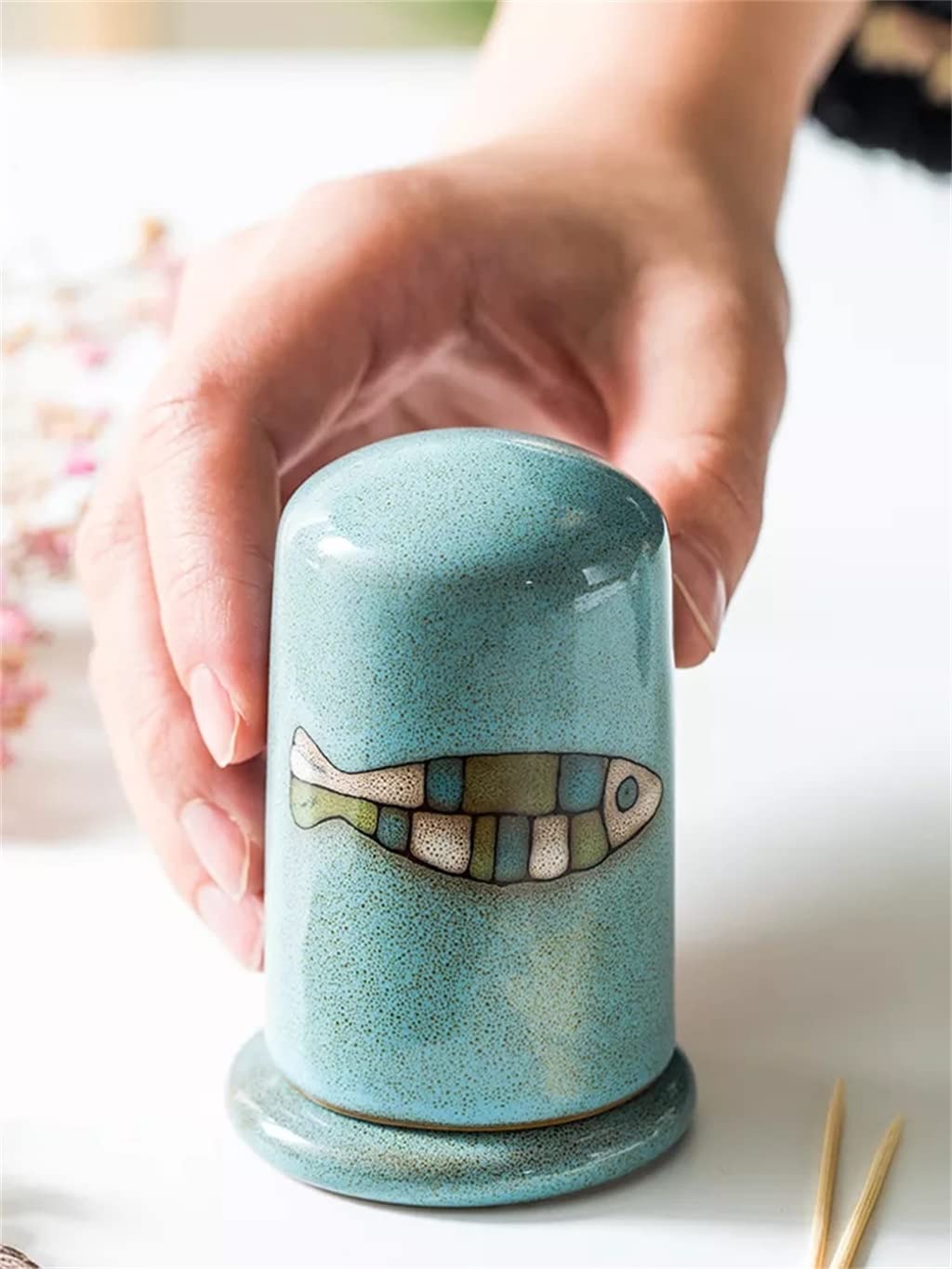 Stuzzicadenti Porta stuzzicadenti in Ceramica per la casa Decorazione della casa del Ristorante (A Come Mostra)