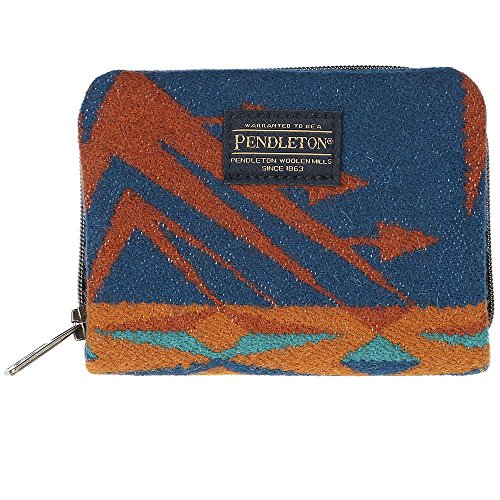Pendleton Woolen Mills Womens Pendleton Wool Mini Accordion Echo Peaks Wallet Blue