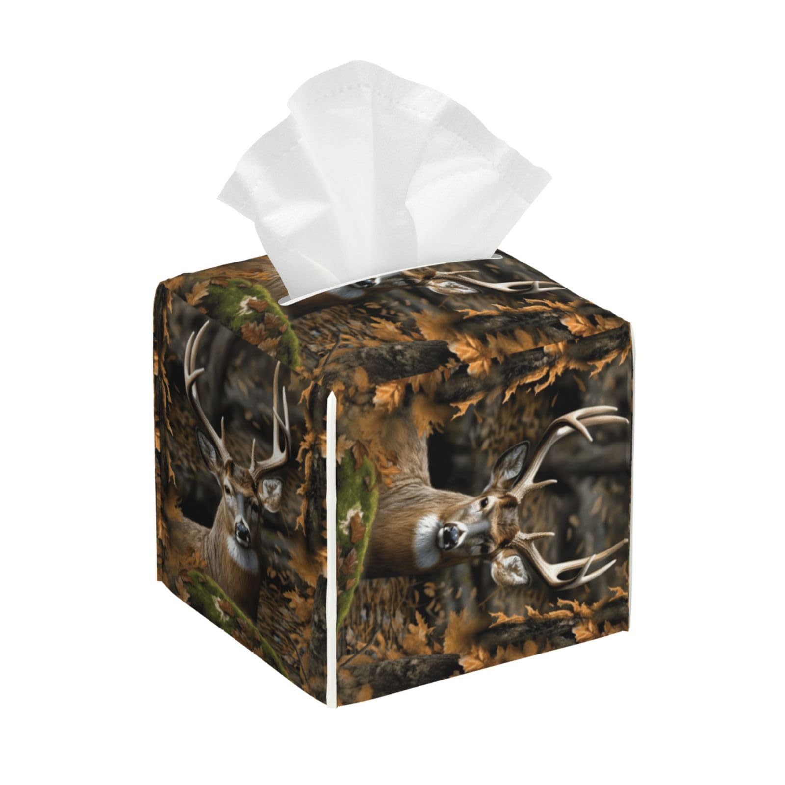 Camouflage Deer Tissue Box Cover Square Cube Boxes