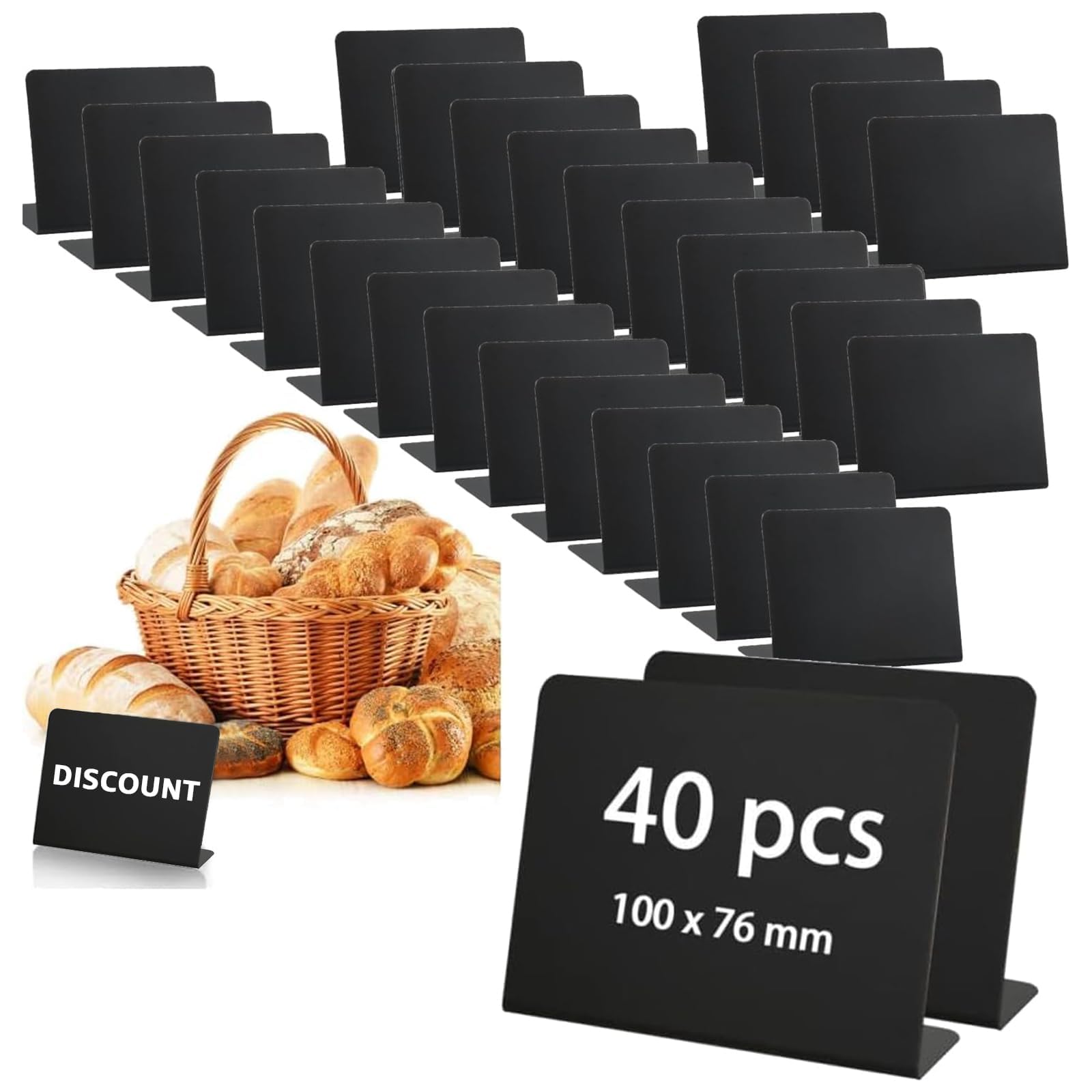 Pizarra Negra 100x76MM 30 Piezas Mini Pizarra Pequeña para Etiquetas de Precios