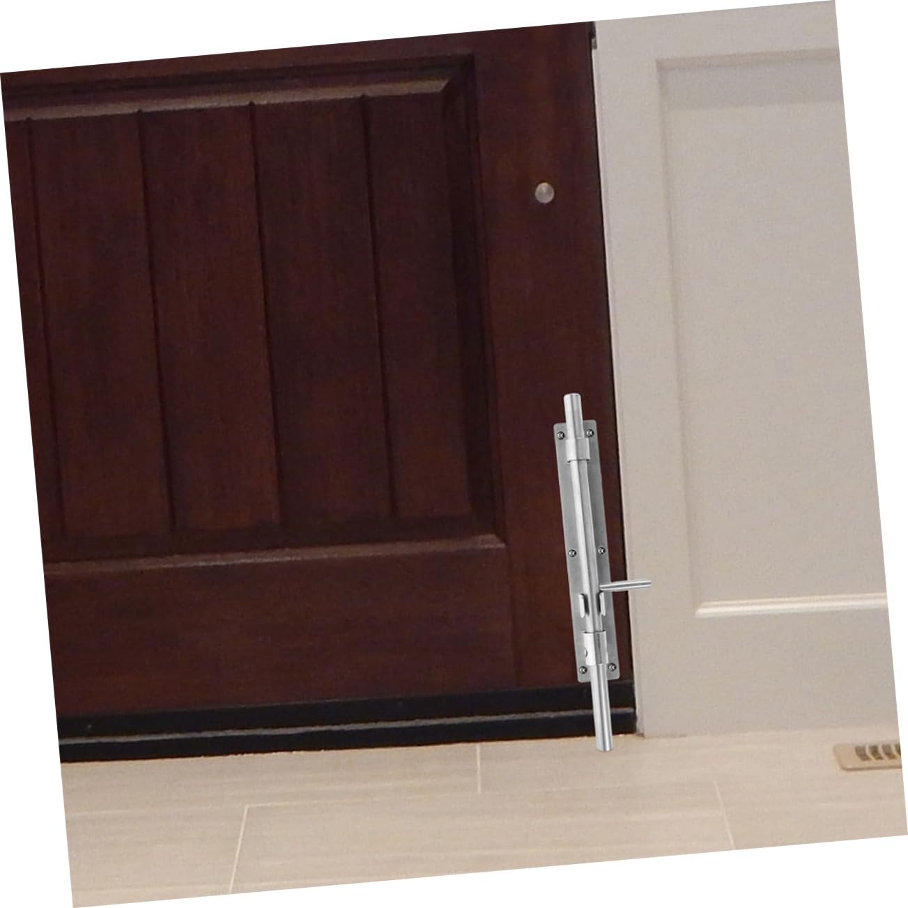jojofuny Loquet de Porte Robuste en Acier Inoxydable Argenté, Résistant la Casse la Décoloration, 2 Pièces pour Chambres et Salles de Bain, Fixation Facile