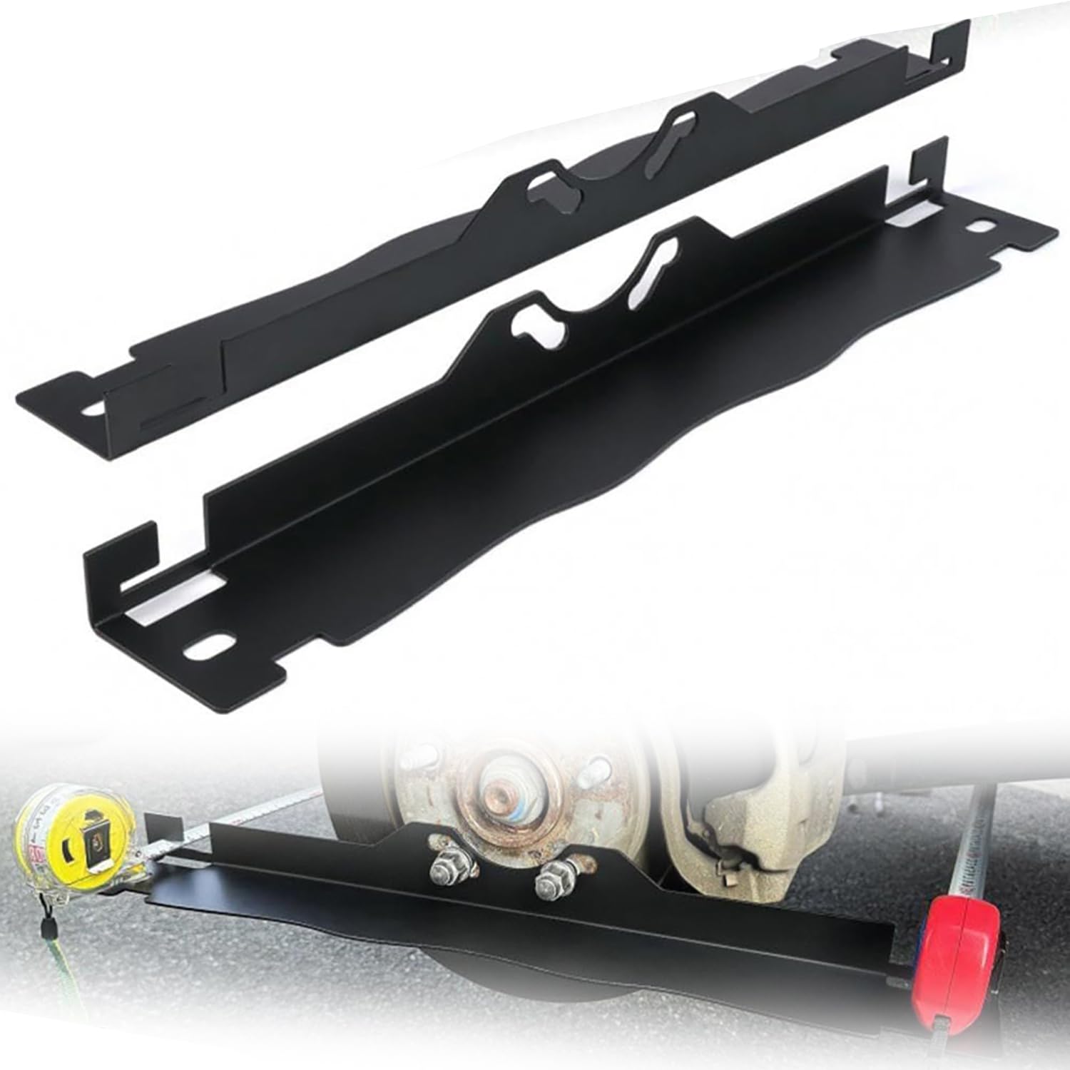 Heavy Duty Toe Alignment Tool Plates- Wheel Alignment Tool Plate with Hanging Holes are Designed for Automotive Front end Alignment (2pcs Black)