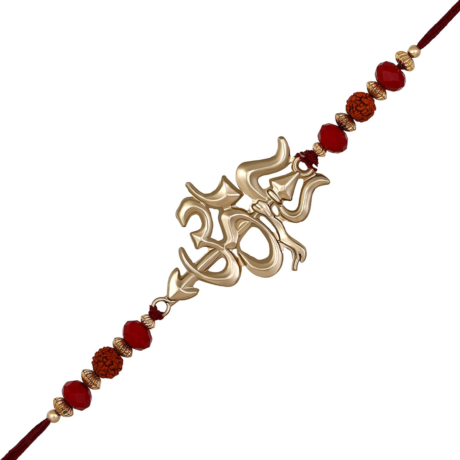 Mahi Rose Gold Plated OM and Trishul Rakhi with Rudraksha for Bhaiya (RA1100732G) (B0C9MJLMC8) Amazon Price History, Amazon Price Tracker