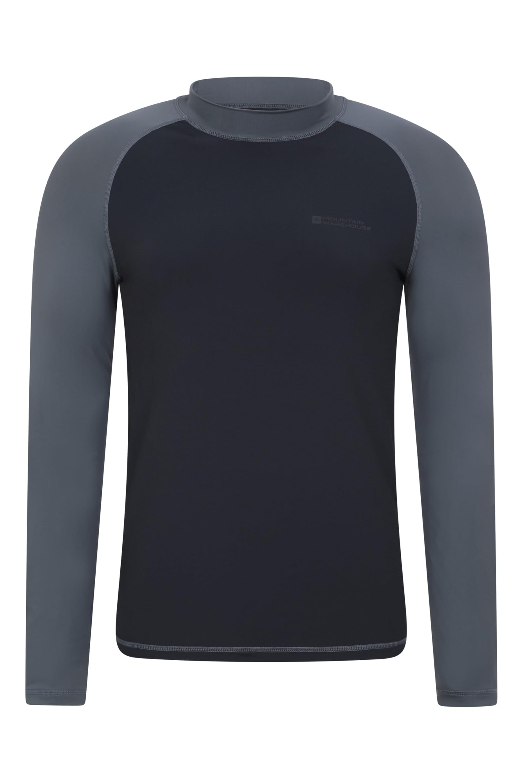 Mountain Warehouse Men's Monochrome Long Sleeves Rash Vest - Quick Drying Rash Guard, Prevents Chafing, Upf50+ Sun Protection With Flat Seams - Spring Summer, Swimming & Surfing S