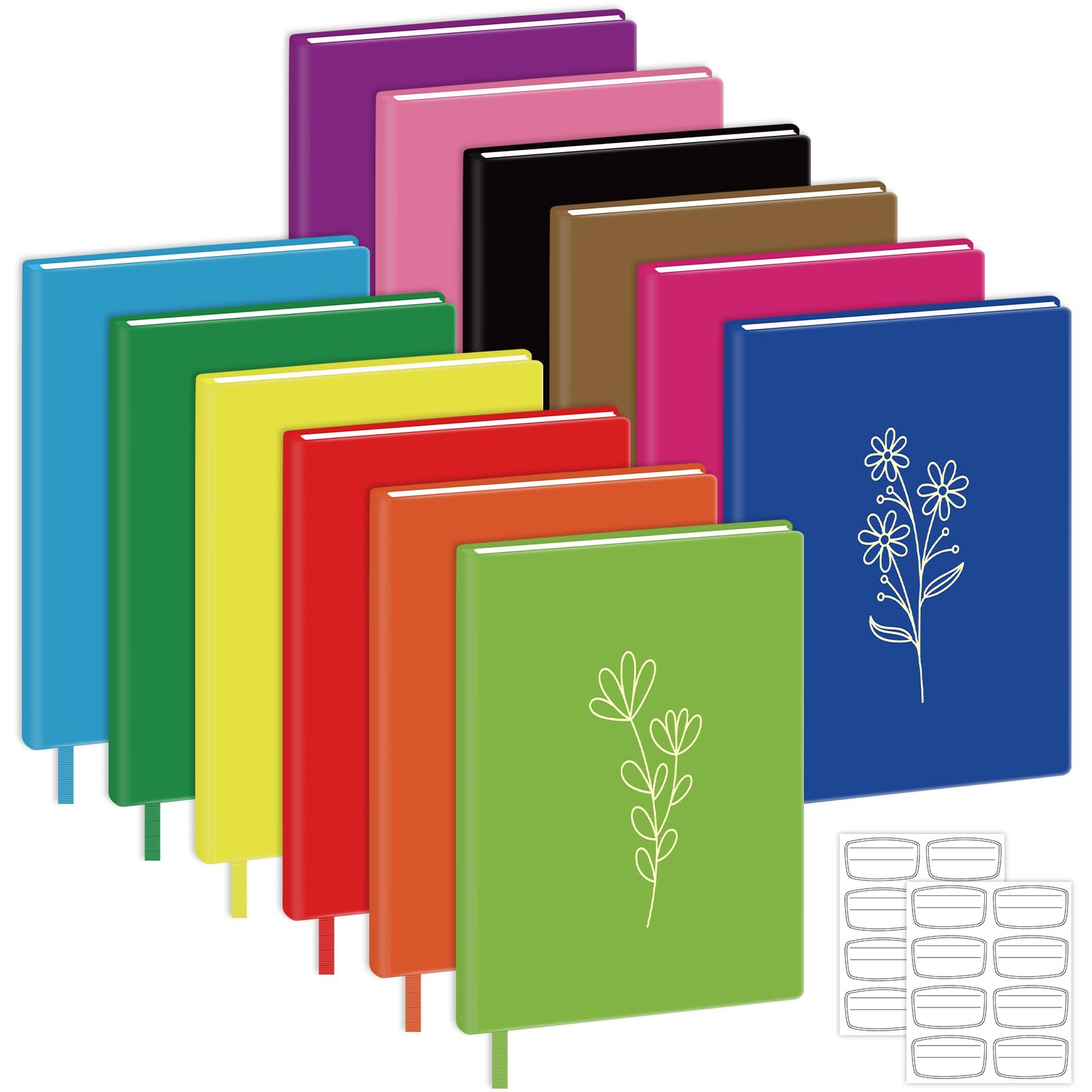 12 copertine colorate in tessuto elasticizzato per libri di testo con copertina rigida, 22,9 x 27,9 cm