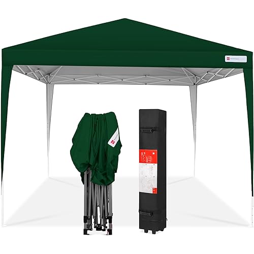 Best Choice Products 10x10ft Pop Up Canopy Outdoor Portable Folding Instant Lightweight Gazebo Shade Tent w/Adjustable Height, Wind Vent, Carrying Bag - Green