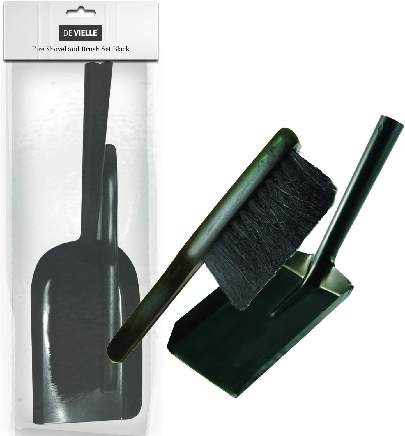 De Vielle DEF055214 Fire Shovel and Brush Set Black Amazon.co.uk Grocery