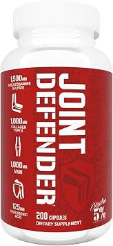 5% Nutrition Rich Piana Joint Defender Maximum Joint Support Supplement | Collagen, Glucosamine, Chondroitin, Turmeric Curcumin with Black Pepper, MSM, Hyaluronic Acid | 200 Capsules, 25 Servings