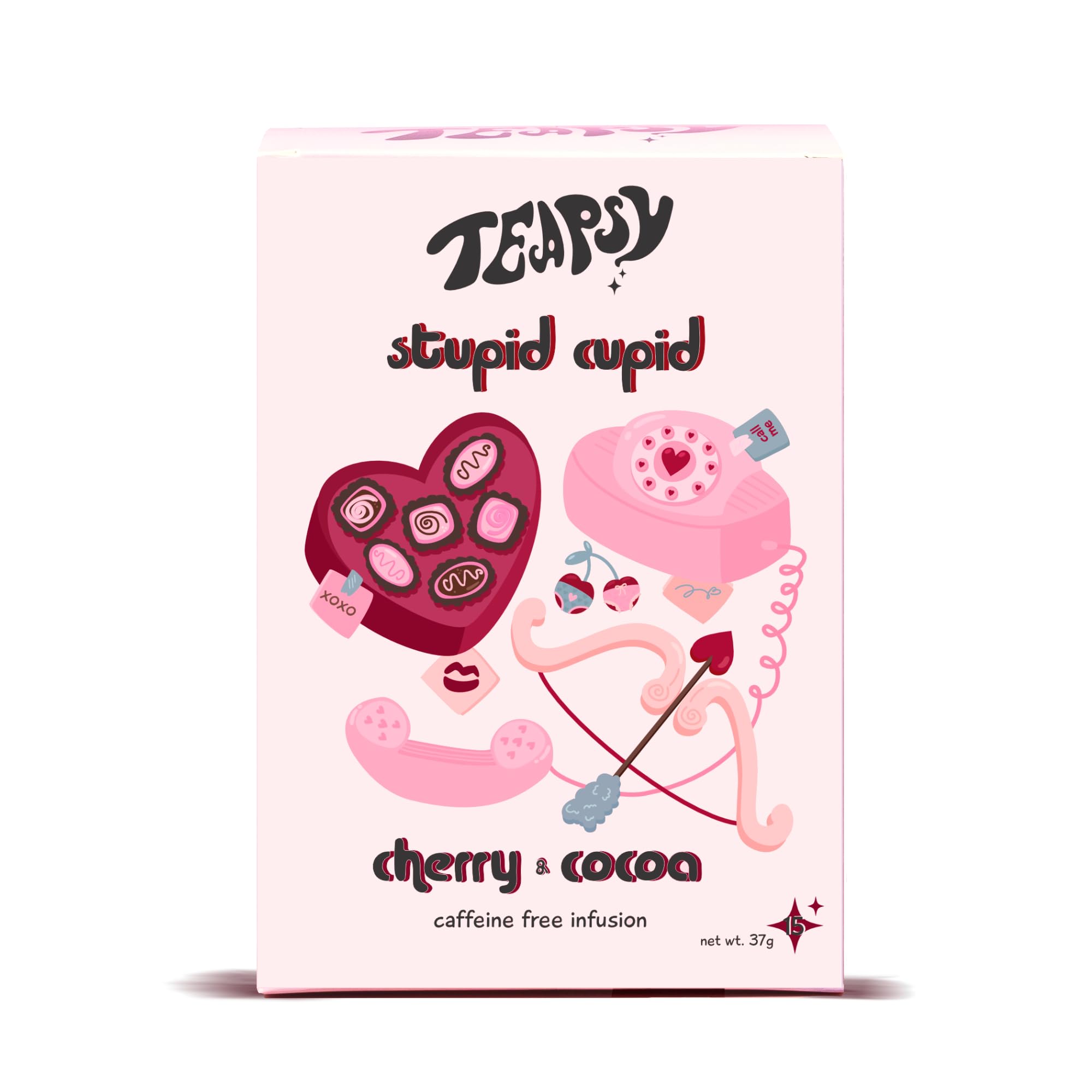 Teapsy "Stupid Cupid" Tea | Cherry & Cocoa Tea | 15 Premium Teabags