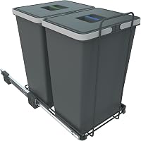 Coș de gunoi extractibil pentru colectare selectivă ELLETIPI Ecofil PF01 44B2 – Deșeuri generale, plastic și metal – Gri, 30 x 45 x 46 cm 3