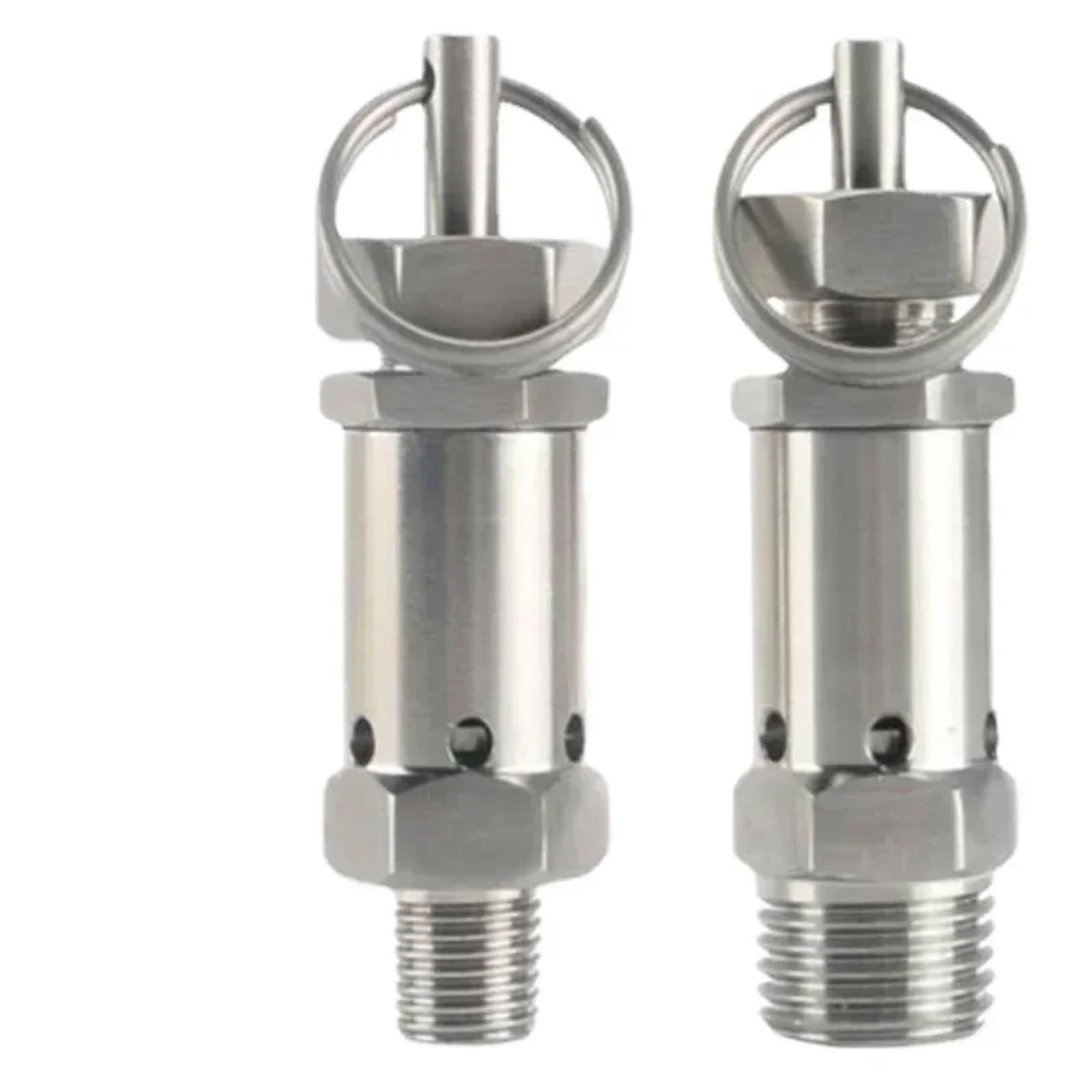 1 válvula de seguridad de alivio de presión de resorte sanitario de acero inoxidable 304 ajustable de 1/4", 3/8" y 1/2" NPT macho de 0 a 4, 4 a 8, 8 a 10 bares for compresor de aire(1/2",NPT_0-4 BAR A
