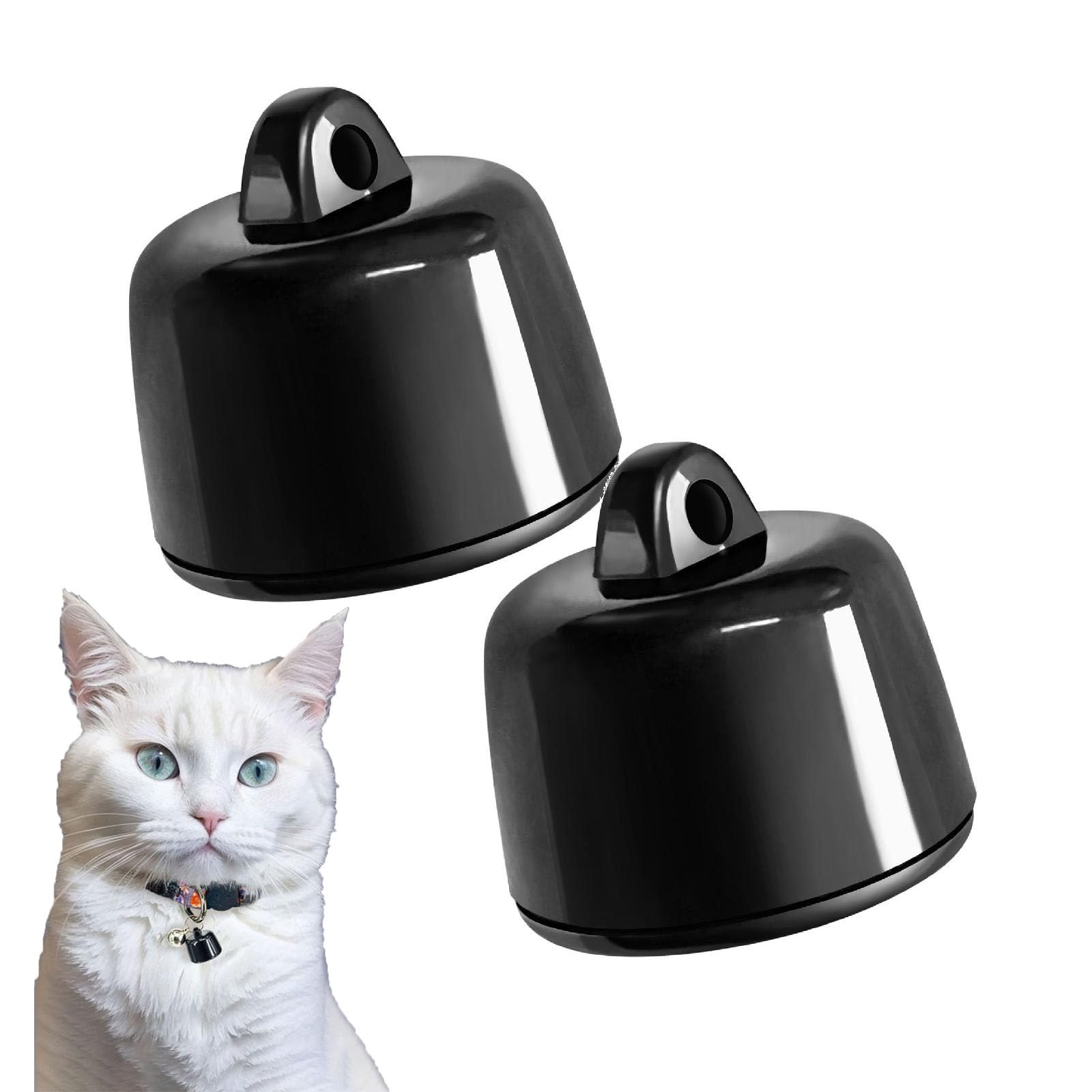 Mini GPS Pet Tracker for Dogs & Cats, Real-Time Location Monitoring, Lifetime Free Tracking, No Monthly Fee, Compatible with Any Collar, Waterproof, Global Use, Compatible with Android (Black-2 pcs)