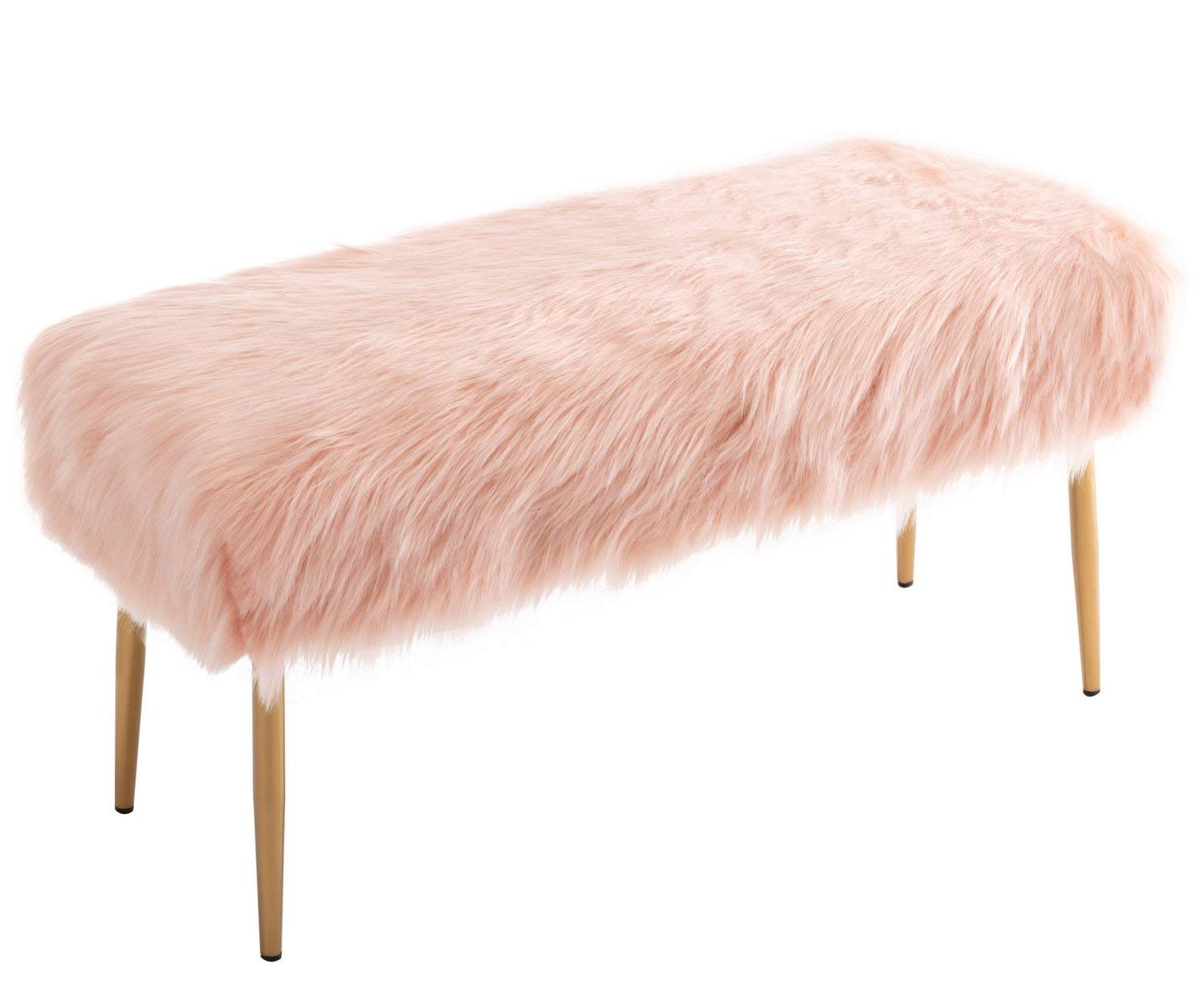 Wahson Faux Fur Long Entryway Bench Ottoman Foot Rest Stool/Seat