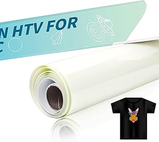 HTVRONT Sublimation HTV 12" X 5FT Glossy - Clear HTV Vinyl Heat Transfer Vinyl for Sublimation- Wash Sublimation Vinyl for Dark Light Fabric for Sublimation Paper Ink Sublimation Blanks
