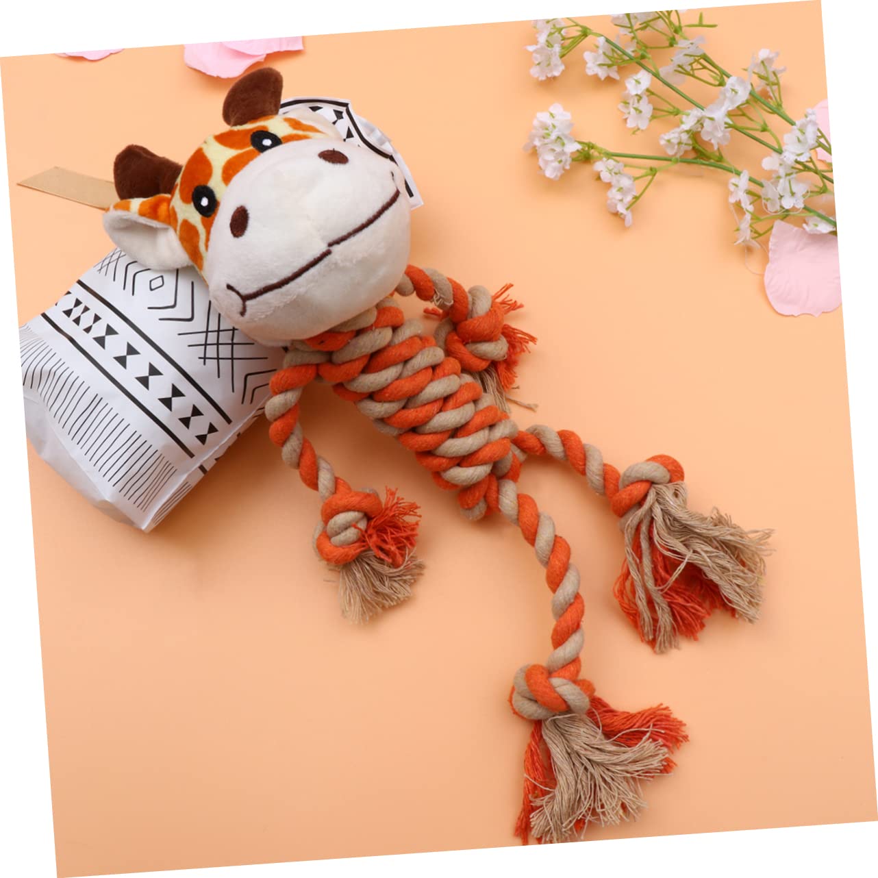 BESPORTBLE 3pezzi Giocattolo Educativo Cotone Per Cani Giocattolo Masticabile Forma Di Giraffa Per Intrattenimento e Pulizia Denti Per Giochi e Attività Di Masticazione