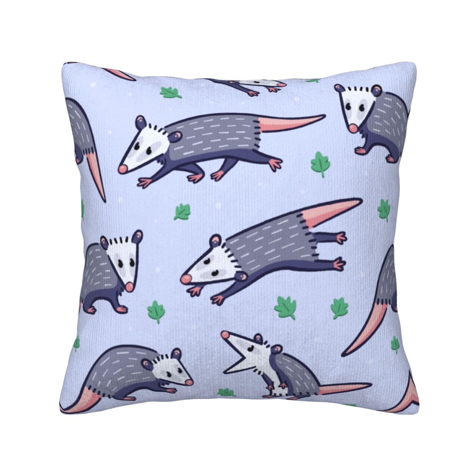 Housse de coussin en velours côtelé Opossum carrée pour canapé