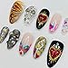 Spring Color Freestyle Handmade Press on nails, Long Short Press Nails Tips Full Cover 10Pcs Spring Color Freestyle Press on Nails Fake Nails 3D Easy Wear