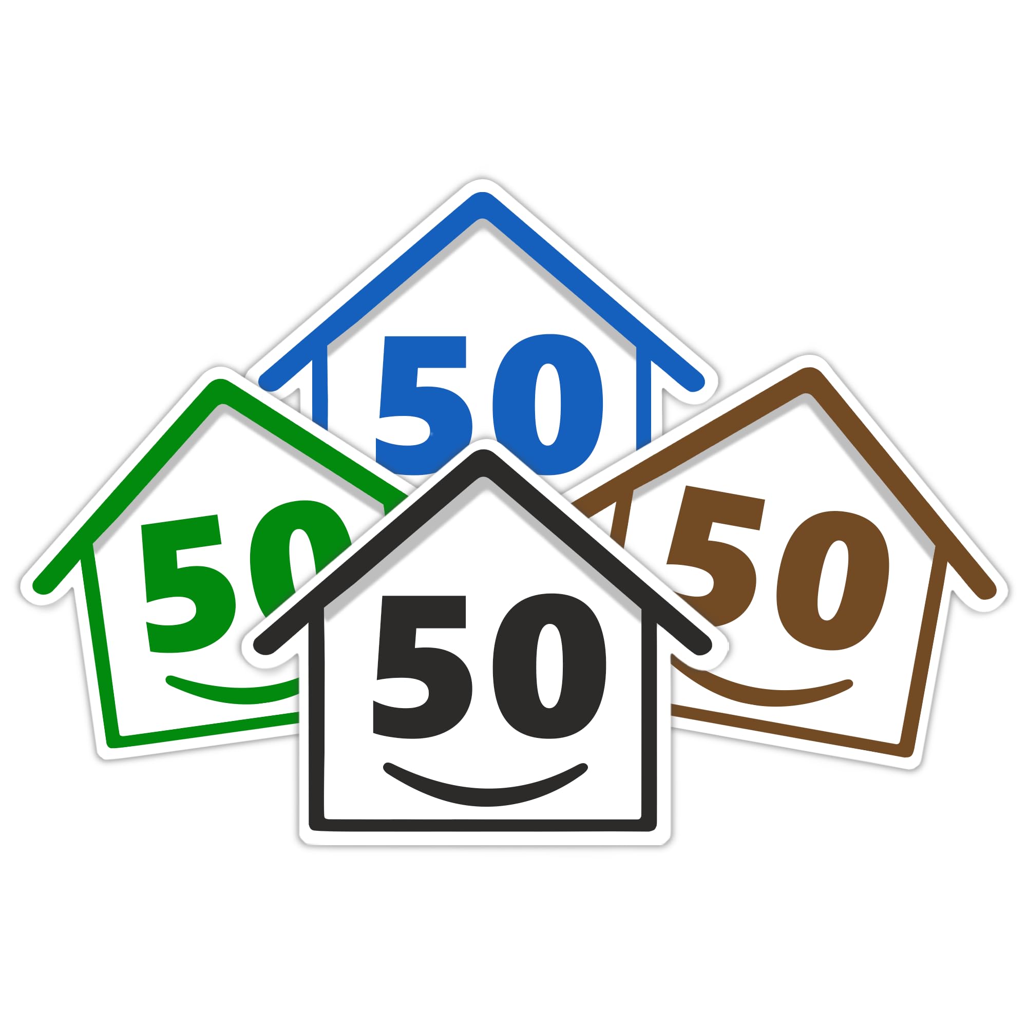 4 x Bin Numbers for Wheelie Bins, 1-99, 15cm ‘Happy House’ Colour Design Dustbin Stickers, Easy Application Stick On Number Stickers - Weatherproof Self Adhesive Vinyl – Blue, Black, Green, Brown (25) — view 20