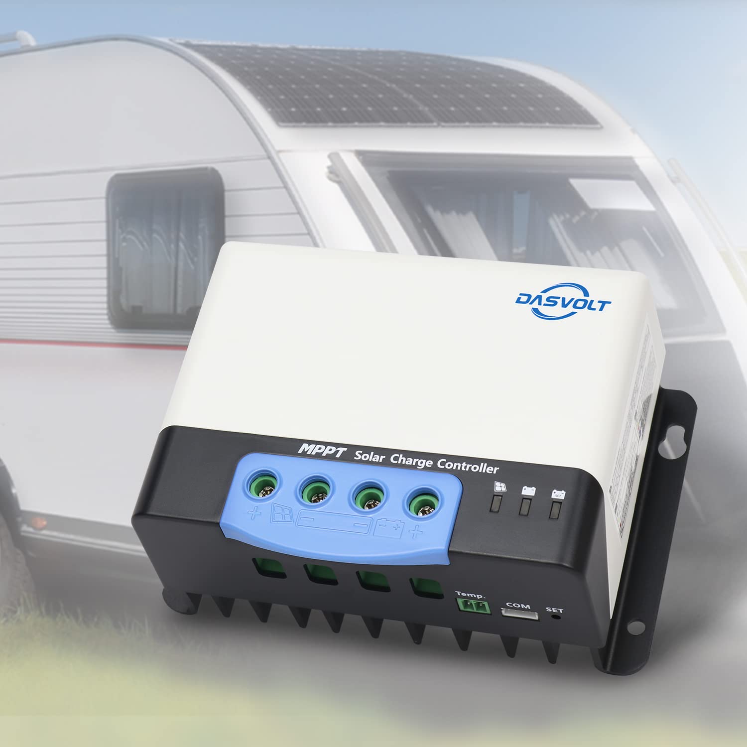 DASVOLT®, Controlador de carga solar MPPT 50A 12V/24V Potencia máxima de entrada 660W/12V, 1320W/24V para batería de inundación de litio, plomo-ácido, sellada, para caravanas, barcos, yates