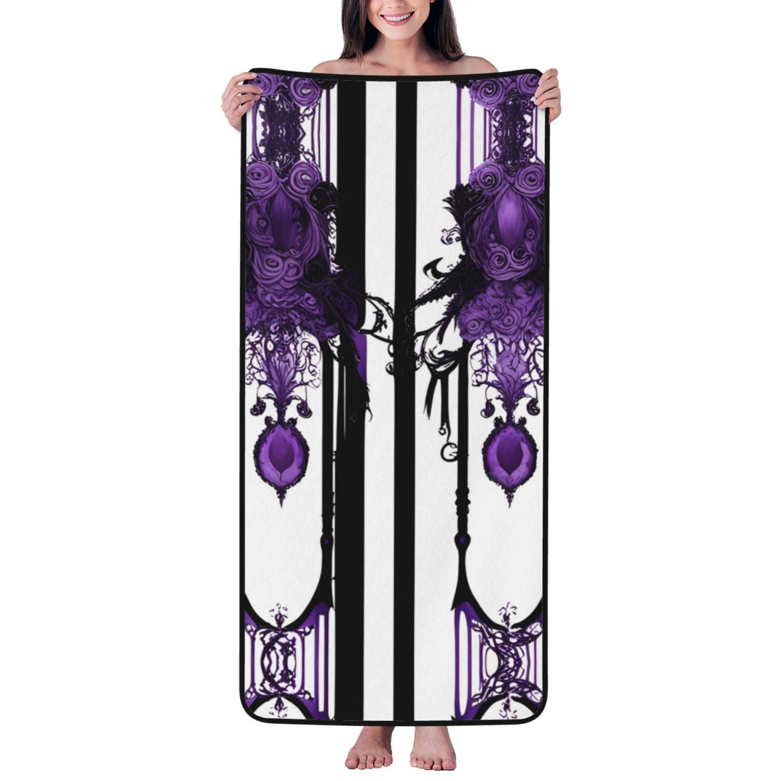 Serviette en velours corail violet fantôme gothique 68,6x139,7 cm