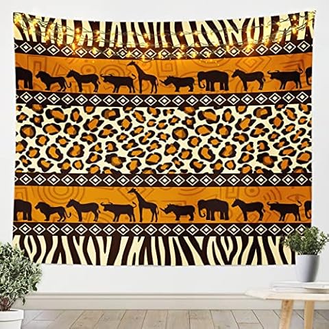 Leopard Cheetah Print Tapestry,African Safari Animal Wall Tapestry,Zebra Skin Pattern Tapestries Large Size Cow Lion Tiger Wall Hanging,Horse Elephant Giraffe Wall Artwork,Tribal Aztec Bedroom Decor Cover