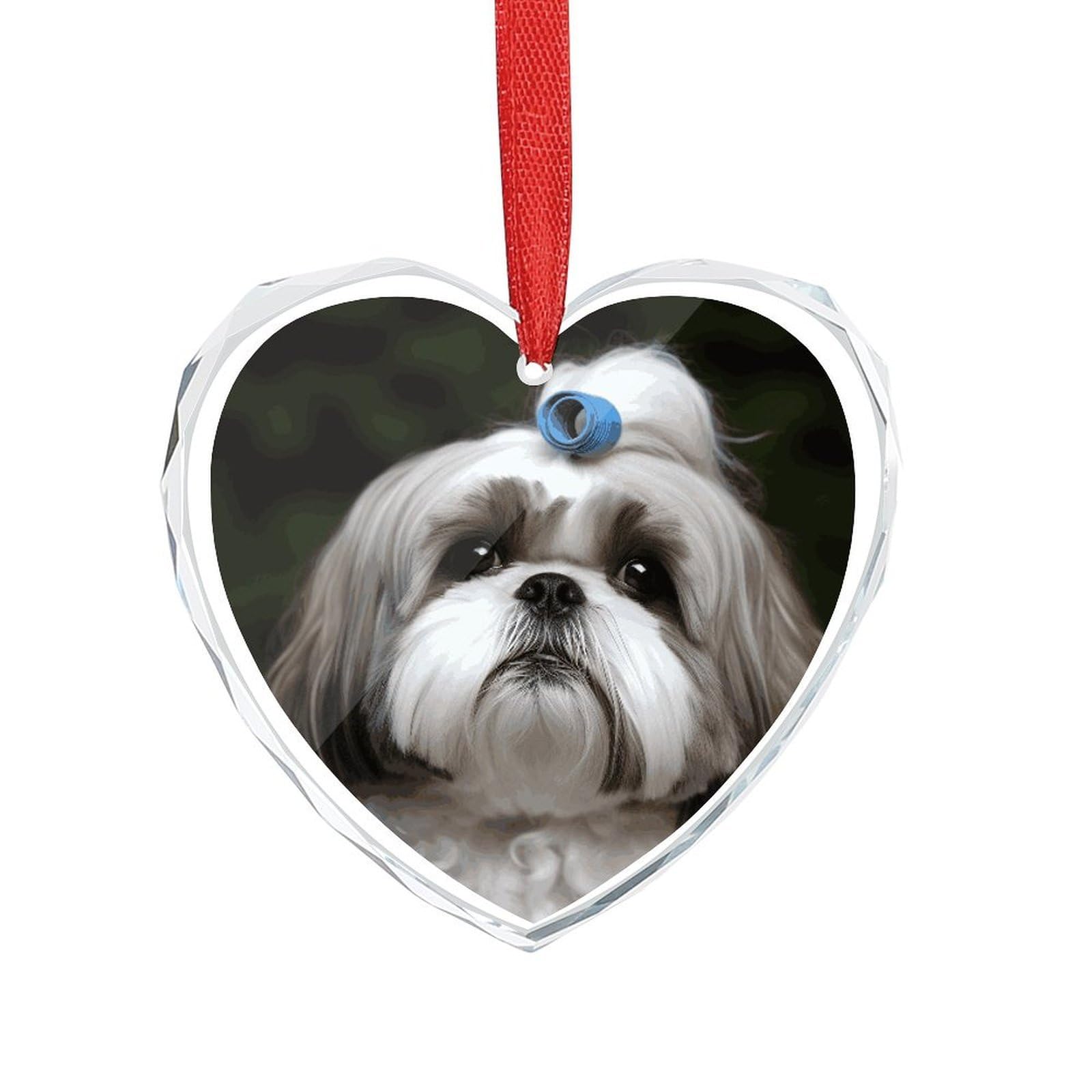 Wsoihfec Style Shih Tzu Dog Engagement Gifts For Couples, Glass Ornaments Just Married Bridal Shower Decor, Heart Keepsake Decor For Bride & Groom