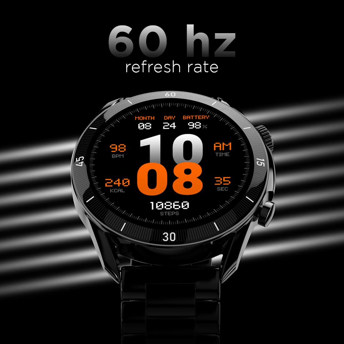 Fire-Boltt Legacy Luxury Round Smart Watch 1.43″ Super AMOLED,Bluetooth Calling,Wireless Charging,Voice Assistant,SpO₂ & Heart Rate Monitor,110+ Sports Modes, Metal Smart Watch for Men & Women - Black — Amazon image 5