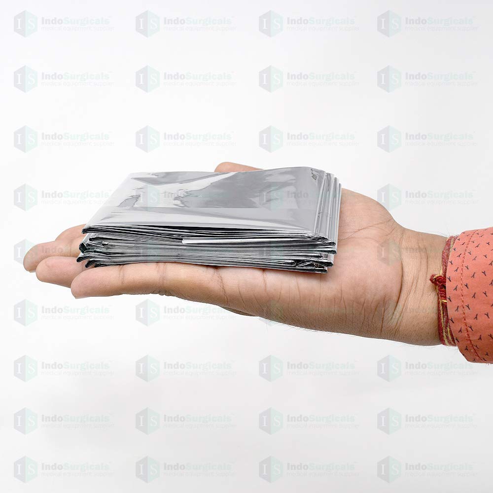 IS IndoSurgicals Emergency Thermal Blanket | Premium Mylar Foil Space Blanket for Survival, Travel & Extreme Cold Protection (5, 140 X 210 cm) 2