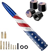 Vista 12 de Antena de bala para auto y camión con tapas de válvula para F150 F250 F350 Super Duty Raptor Dodge Ram 1500 2500 3500, accesorios para camiones Negro