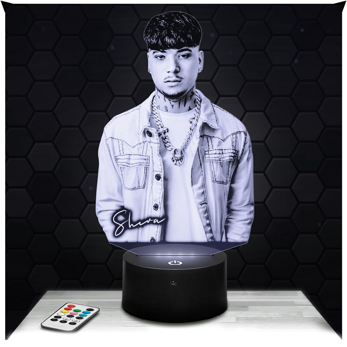 Lampephoto.fr - 3D Lamp Shiva, Italian Rapper Touch LED Night Light, 3D Hologram Effect, Christmas Birthday Gift Idea for Men and Women, Bedroom Decoration Object