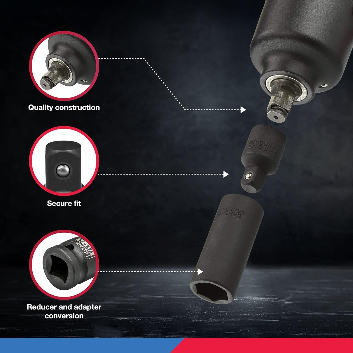 Snapklik.com : NEIKO 30249A Impact Adapter And Reducer Set 5 Piece ...