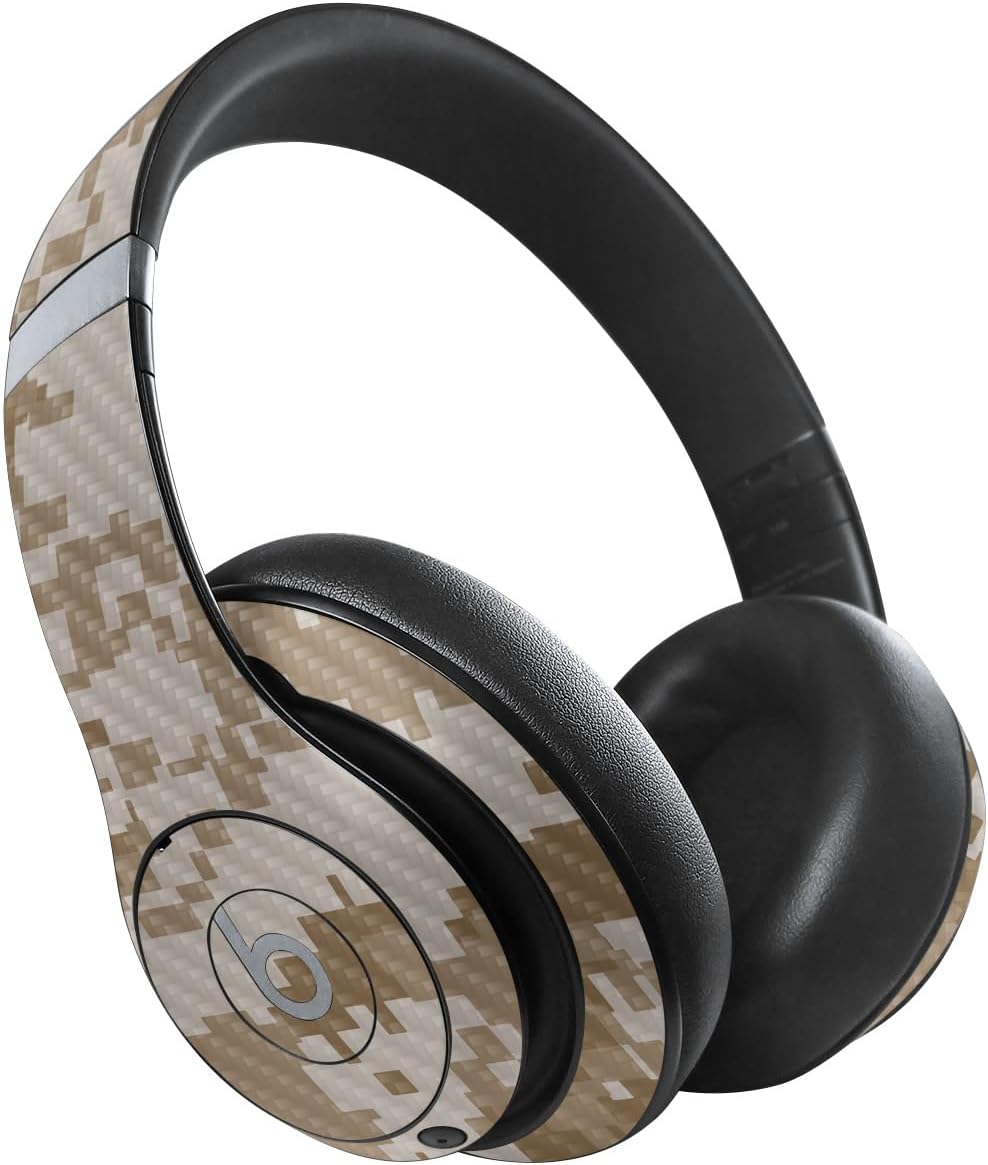 MightySkins Carbon Fiber Skin Compatible with Beats Studio Pro - Desert Camo | Protective, Durable Textured Carbon Fiber Finish | Easy to Apply