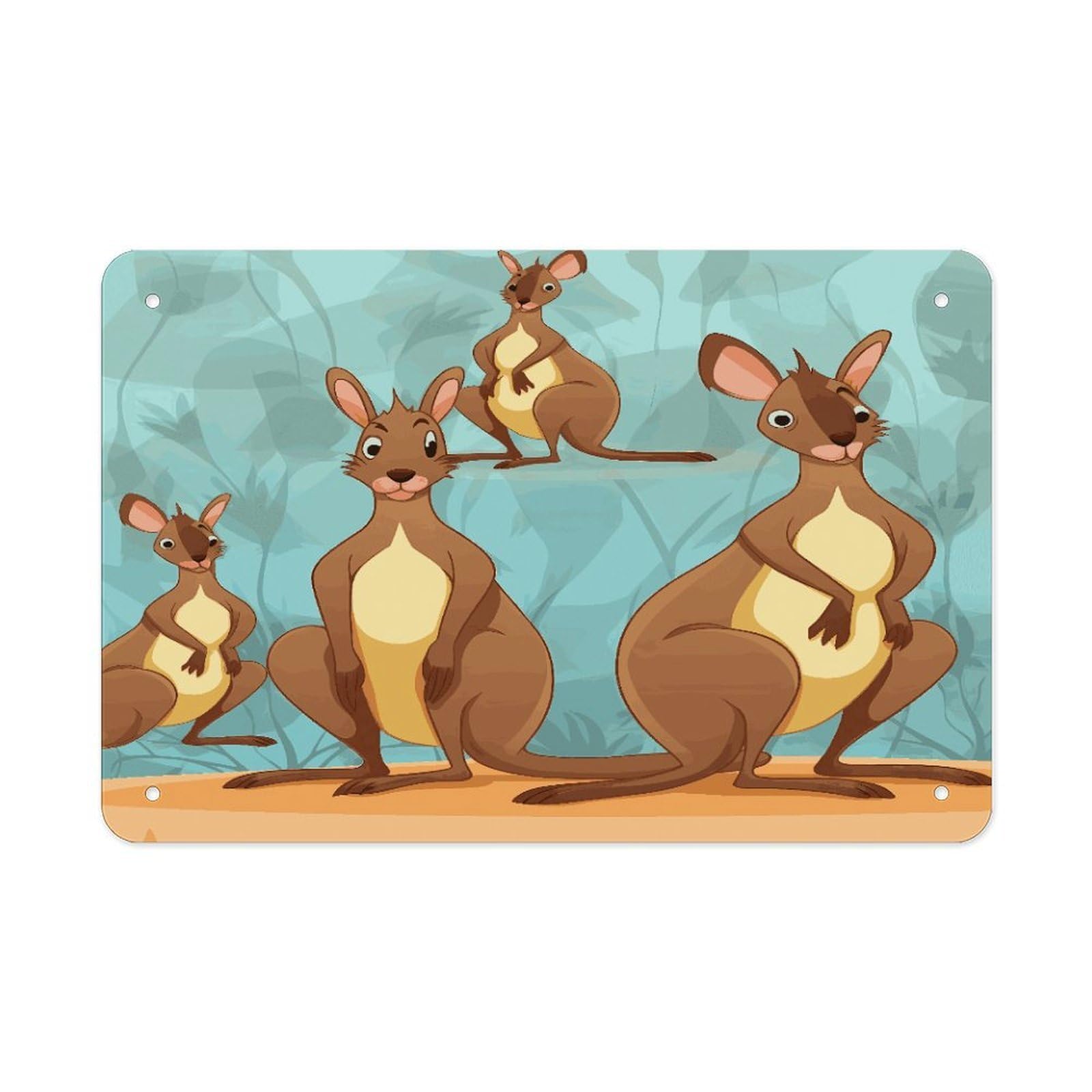 Fekiloot Style Funny For Kangaroo Zoo Metal Signs Wall Art Tin Sign