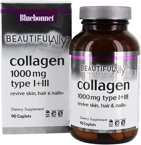Bluebonnet Nutrition Beautiful Ally®, Colágeno Tipo I + III, 1000 mg, 90 cápsulas