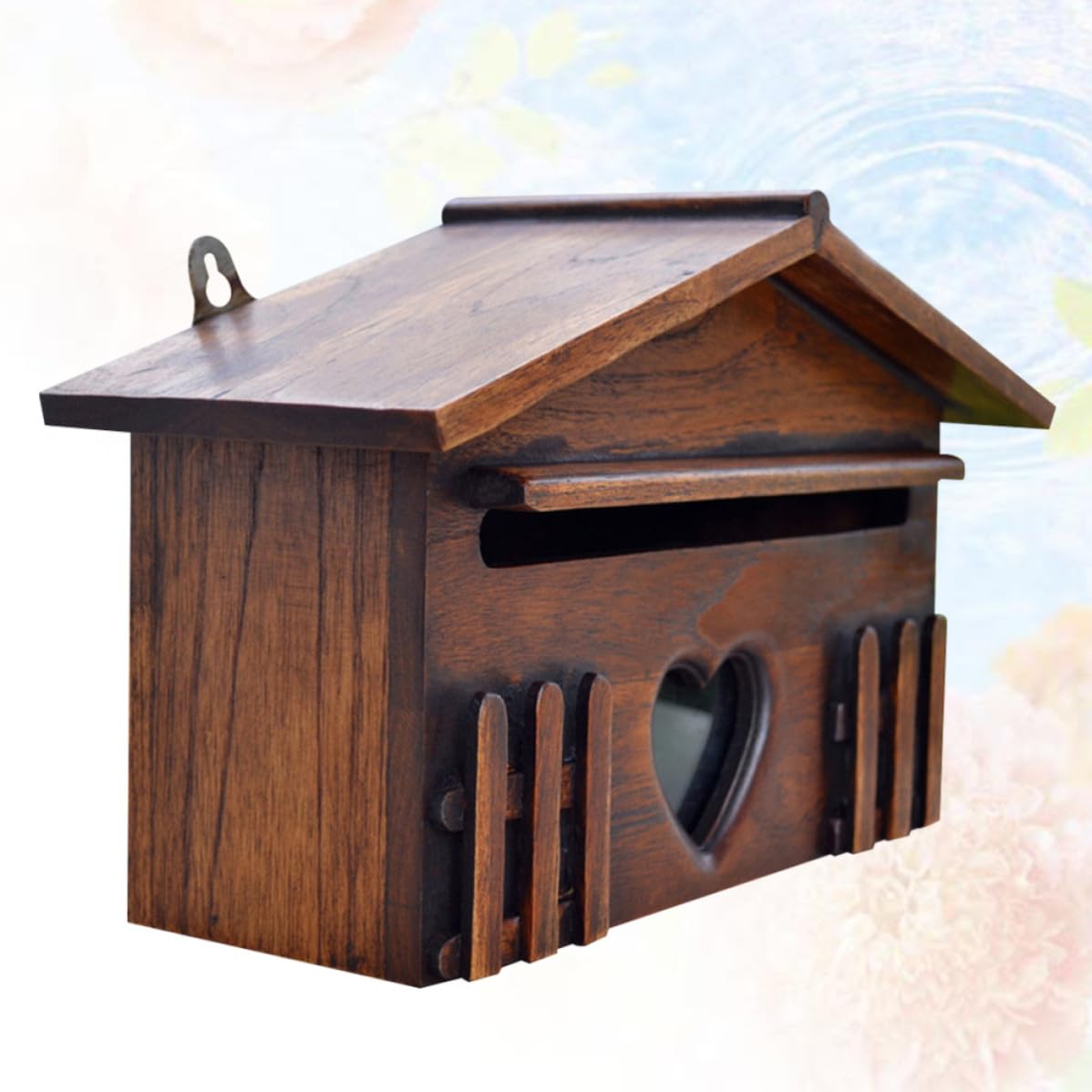Buzón de Madera Resistente Lluvia Forma de Casa para Exteriores, Creativo y Fácil de Instalar, Adecuado para Hogar y Empresa