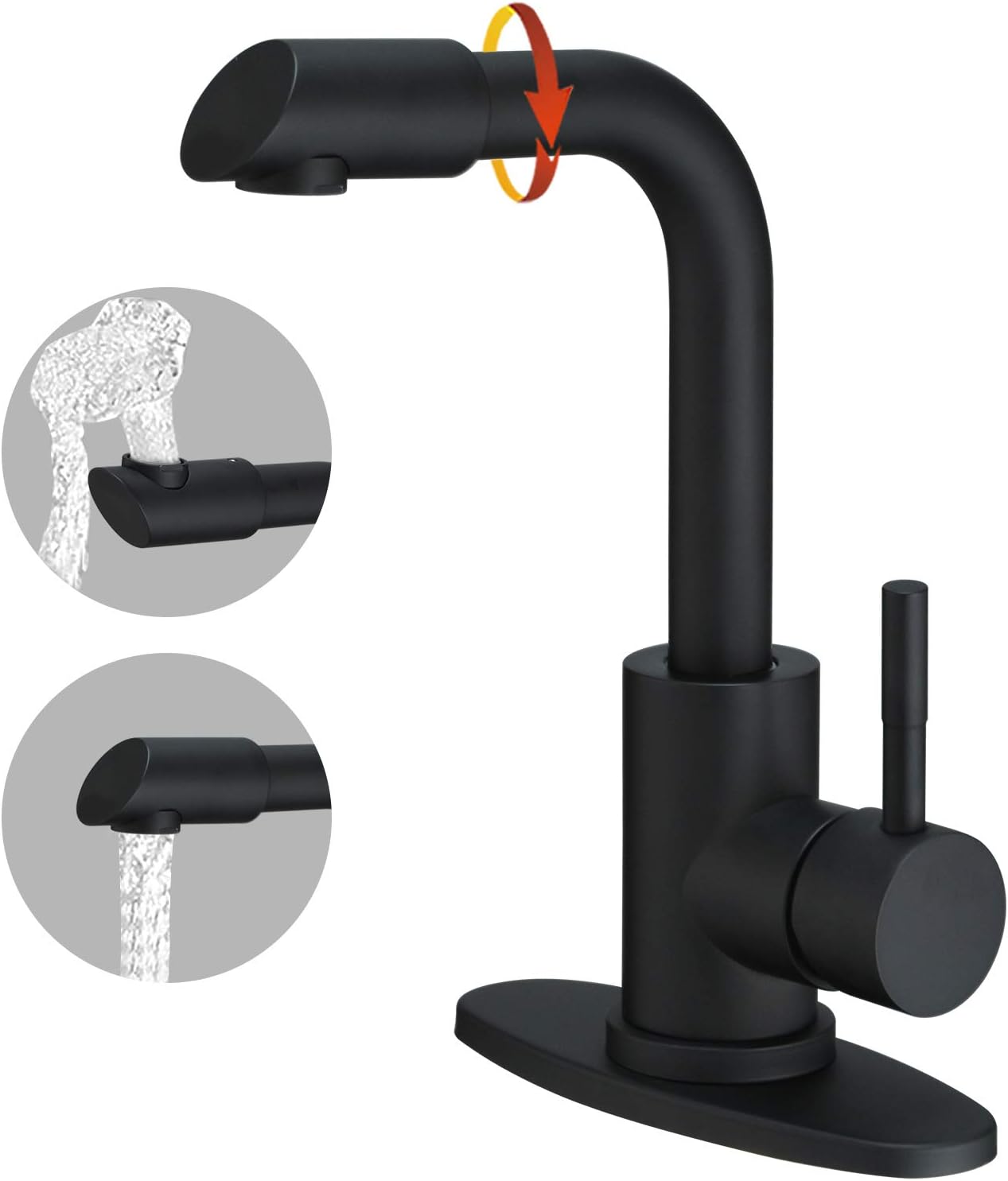 Hoimpro Modern Single Handle Wet Bar Sink Faucet, Single Hole Bathroom